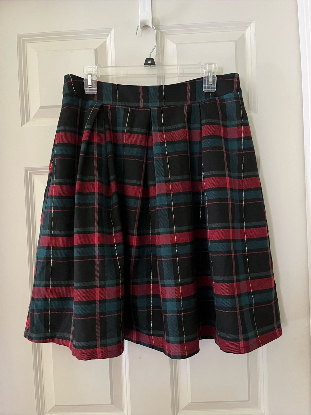 Gibson × Hi Sugarplum Etoile Plaid Box Pleat
Skirt Red Green Christmas L Tartan